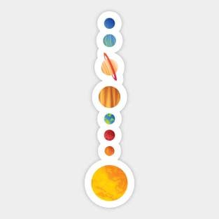 Solar System Vertical Alignment Sticker